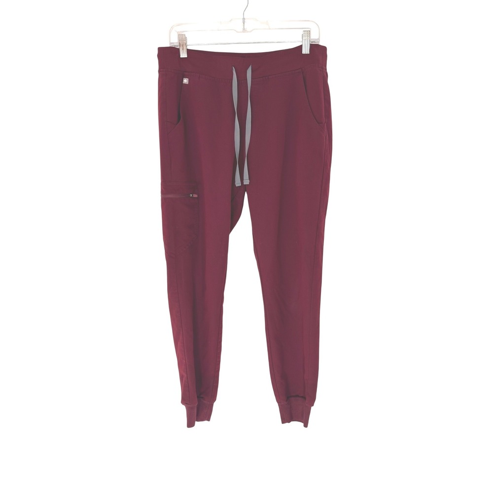 Figs Women's Burgundy Zamora Jogger Scrub Pants Medical Nursing Hospital Medium
